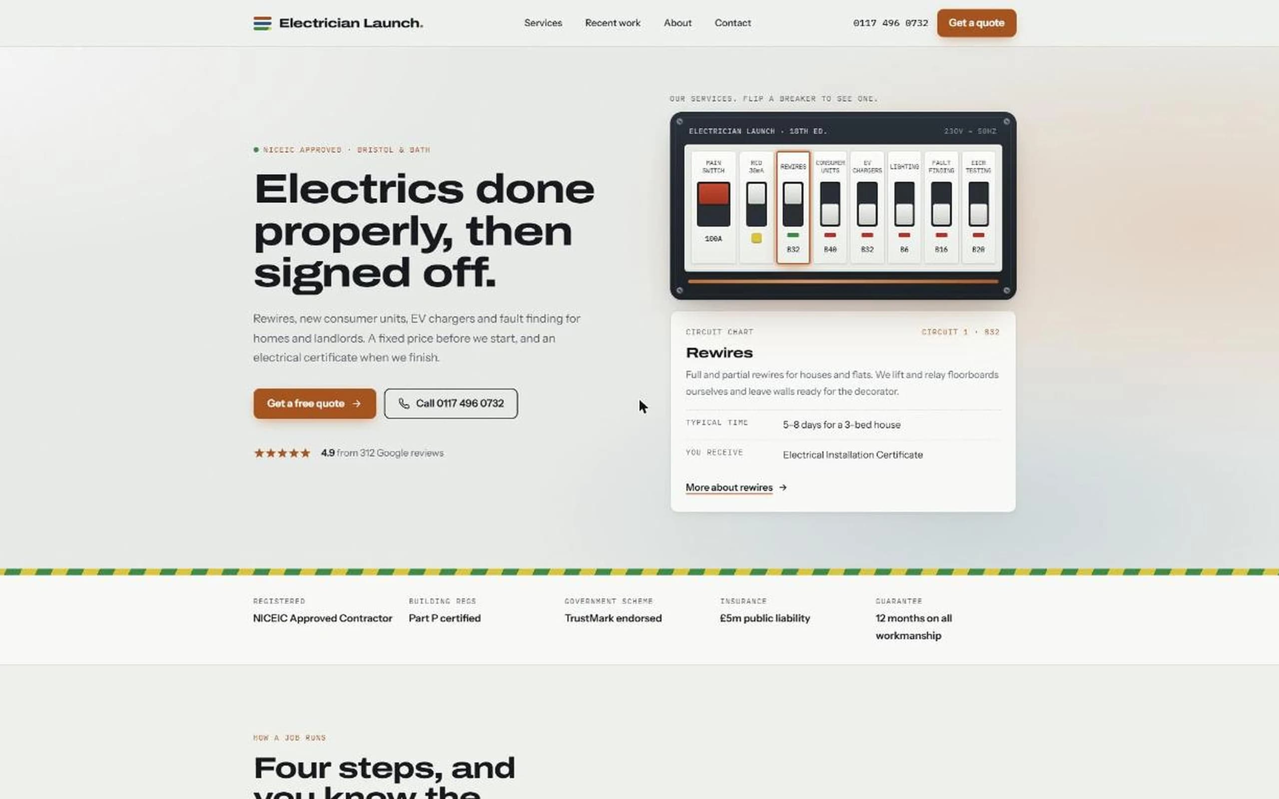 Example full website for an electrician