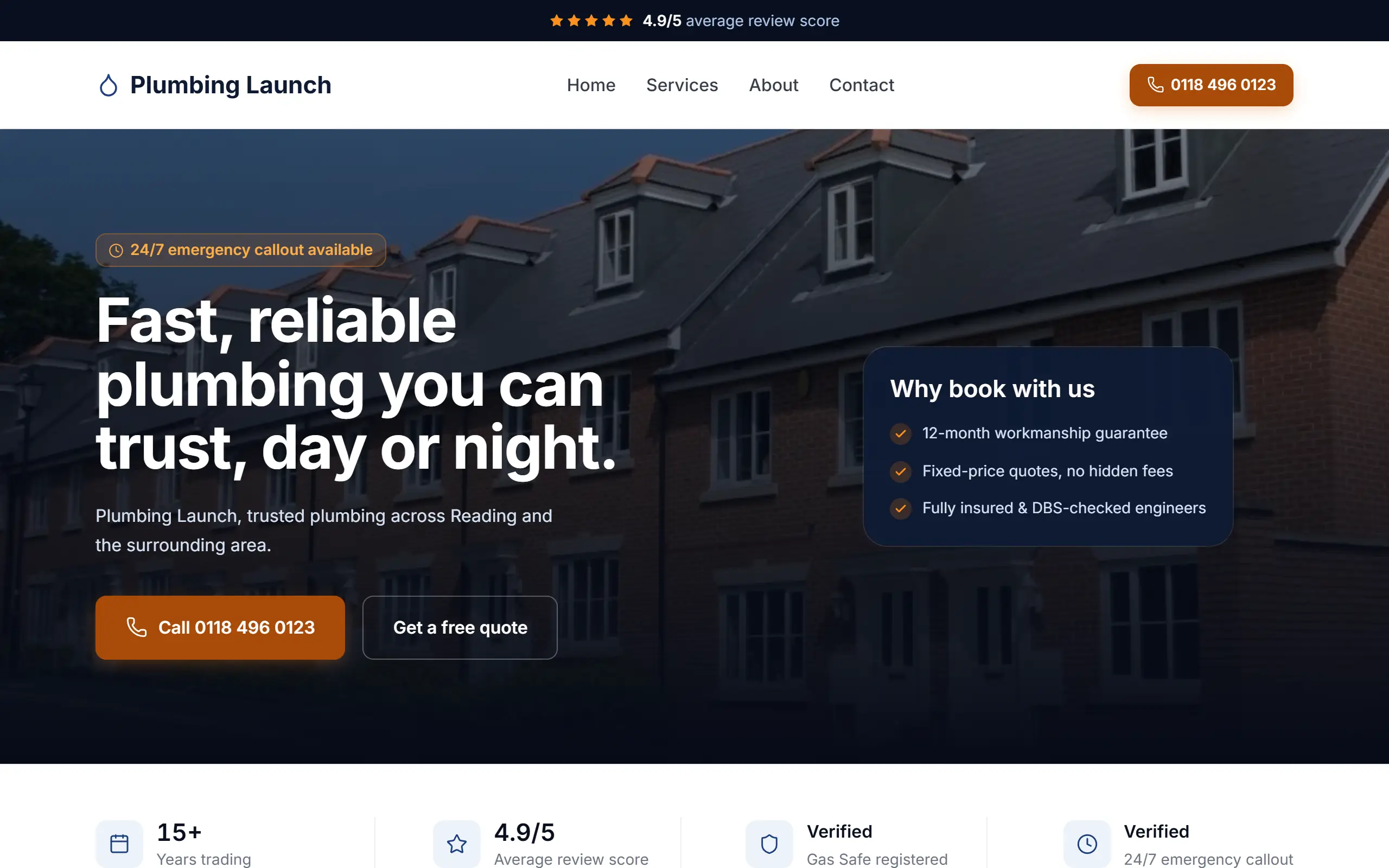 Example full website for a plumbing business