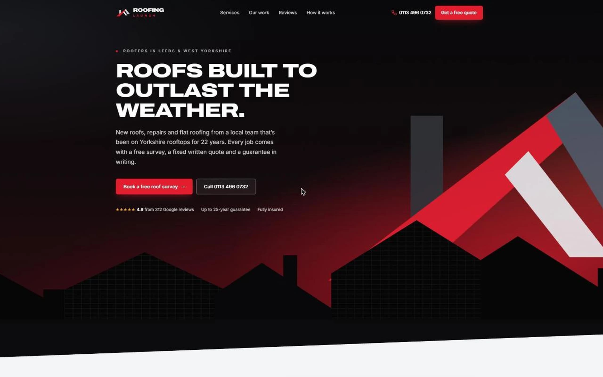Example full website for a roofing business